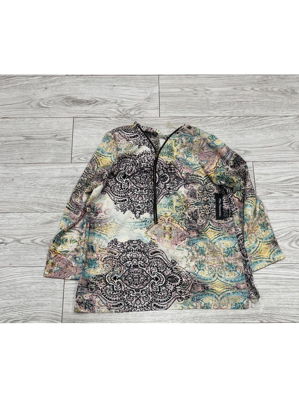 NEW WITH TAGS Mix Nouveau Women's Multi Color Geometric Top SIZE L $98